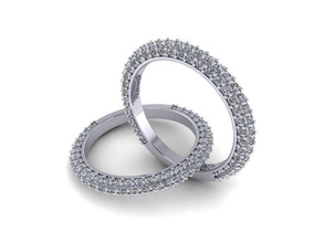 casamento banda version9 joalheria luxo gema platina noivado moda ouro esterlina prata acessório anel diamante brilhante beleza 3d modelo argolas 3d print model - Mito3D