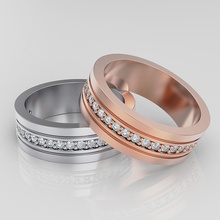 düğün grup KADIN yüzük gümüş altın takı yüzükler yazdırılabilir 3d platin mücevher parlak elmas moda beyaz kolye nişan güzellik 3d print model - Mito3D