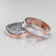 Boda banda mujer anillo plata oro joyería joya anillos imprimible 3d platino brillante diamante Moda blanco collar compromiso belleza 3d print model - Mito3D