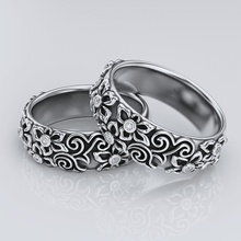 casamento bandas anel prata ouro joalheria argolas imprimível 3d platina gema brilhante diamante moda branco colar noivado beleza 3d print model - Mito3D