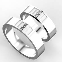 wedding bands 2 mm diamonds ring rings jewel diamond jewelry precious gold 3d print model - Mito3D