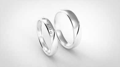 casamento bandas 7 anel argolas jóia diamante jóias joalheria ouro joias platina 3d print model - Mito3D
