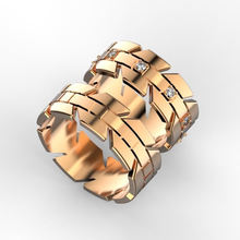 wedding bands 9 ring rings jewel diamond jewelry jewellery precious gold diamonds 3d print model - Mito3D