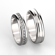 las bandas de la boda diamantes 5 joyería anillo los anillos joya el diamante precioso 3d print model - Mito3D