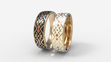 wedding bands enamel jewelry rings ring jewellery 3d print model - Mito3D