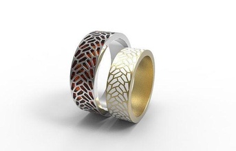 wedding bands enamel rings jewel ring jewellery jewelry 3d print model - Mito3D