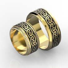 Casamento bandas esmalte anel argolas diamantes joalheria 3d print model - Mito3D