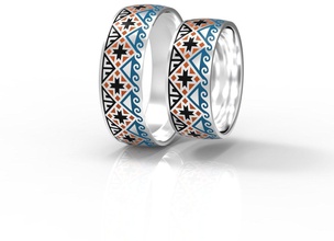 bande di nozze smalto gioielli anelli anello matrimonio gioiello lo 3d print model - Mito3D