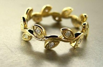 bande di nozze foglie anelli anello matrimonio gioielli gemme 3d print model - Mito3D