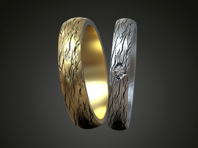 nozze bande impostato promettere paio anelli gioielleria fatto mano squillare mestiere gruppo musicale 3D print model - Mito3D