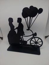 casamento bolo chapéu coco bicicleta topper casamento casa decoração 3d print model - Mito3D
