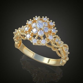 Boda diamante anillo 3d 0085 imprimible model9 joyería joya oro plata colgante pendiente colgantes lujo anillos arete pendientes pulsera collar platino cadenas brazaletes 3d print model - Mito3D