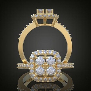 Boda diamante anillo 3d 0089 imprimible model20 joyería joya oro plata colgante pendiente arete pendientes pulsera collar colgantes lujo anillos platino cadenas brazaletes 3d print model - Mito3D
