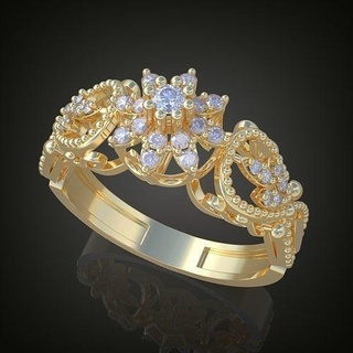 Boda diamante anillo 3d 0091 imprimible model16 platino joyería joya oro plata colgante pendiente colgantes lujo anillos arete pendientes pulsera collar cadenas brazaletes 3d print model - Mito3D