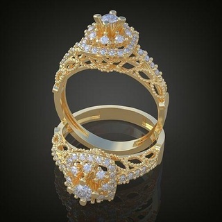 Boda diamante anillo 3d 0093 imprimible model20 joyería joya oro plata colgante pendiente arete pendientes pulsera collar colgantes lujo anillos platino cadenas 3d print model - Mito3D
