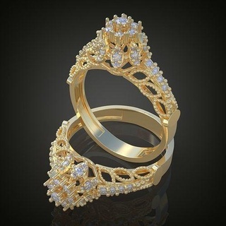Hochzeit Diamant Ring 3d 0094 druckbar model15ol22n Platin Schmuck Gold Silber Juwel Anhänger Luxus Ringe Ohrring Ohrringe Halskette Ketten 3d print model - Mito3D