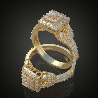 Boda diamante anillo 3d 0096 imprimible model12 platino joyería joya oro plata colgante pendiente colgantes arete pendientes pulsera collar cadenas brazaletes anillos 3d print model - Mito3D