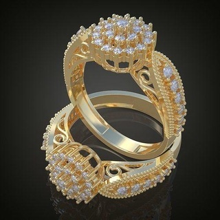 Hochzeit Diamant Ring 3d 0097 druckbar model12 Platin Schmuck Gold Silber Juwel Anhänger Luxus Ringe Ohrring Ohrringe Armband Halskette Ketten 3d print model - Mito3D