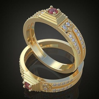 Hochzeit Diamant Ring 3d 0117 druckbar model10 Platin Schmuck Gold Silber Juwel Anhänger Luxus Ringe Ohrring Ohrringe Armband Halskette Ketten 3d print model - Mito3D