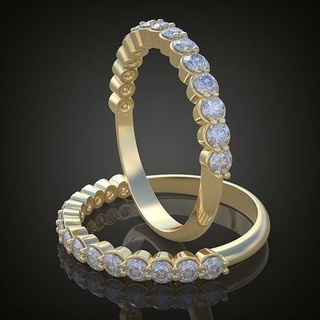 Boda diamante anillo 3d 0122 imprimible model19 moda belleza platino joyería joya oro plata libra esterlina enganchar piel colgante pendiente colgantes anillos 3d print model - Mito3D