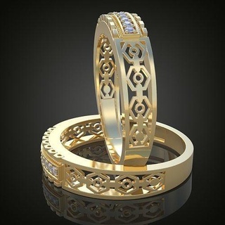 Boda diamante anillo 3d 0123 imprimible model11 joyería joya oro plata colgante pendiente arete pendientes pulsera collar colgantes lujo anillos platino cadenas brazaletes 3d print model - Mito3D