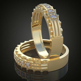 Hochzeit Diamant Ring 3d 0124 druckbar model15 Schmuck Gold Silber Juwel Anhänger Ohrring Ohrringe Armband Halskette Luxus Ringe Platin Ketten Armreifen 3d print model - Mito3D