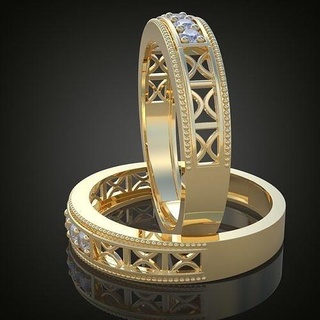 Boda diamante anillo 3d 0126 imprimible model15 joyería joya oro plata colgante pendiente arete pendientes pulsera collar colgantes lujo anillos platino cadenas brazaletes 3d print model - Mito3D