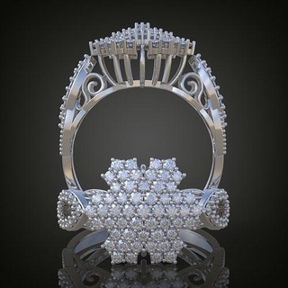 Boda diamante anillo 3d 0127 imprimible modelo joyería joya oro plata colgante pendiente arete pendientes pulsera collar colgantes lujo anillos platino cadenas brazaletes 3d print model - Mito3D