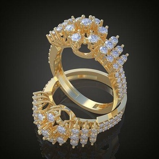 Boda diamante anillo 3d 0130 imprimible model11 platino joyería joya oro plata colgante pendiente colgantes lujo anillos arete pendientes pulsera collar cadenas brazaletes 3d print model - Mito3D
