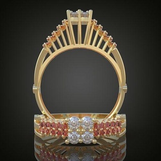 Boda diamante anillo 3d 0131 imprimible model10 moda belleza platino joyería joya oro plata libra esterlina enganchar piel colgante pendiente colgantes anillos 3d print model - Mito3D