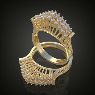 Boda diamante anillo 3d 0133 imprimible model12 platino joyería joya oro plata colgante pendiente colgantes arete pendientes pulsera collar cadenas brazaletes anillos 3d print model - Mito3D