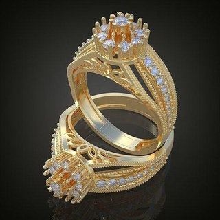 düğün elmas yüzük 3d 0136 yazdırılabilir model10 platin takı altın gümüş mücevher kolye küpe bilezik zincirler bilezikler yüzükler 3d print model - Mito3D