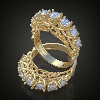 Hochzeit Diamant Ring 3d 0139 druckbar model15 Platin Schmuck Gold Silber Juwel Anhänger Ohrring Ohrringe Armband Halskette Ketten Armreifen Ringe 3d print model - Mito3D