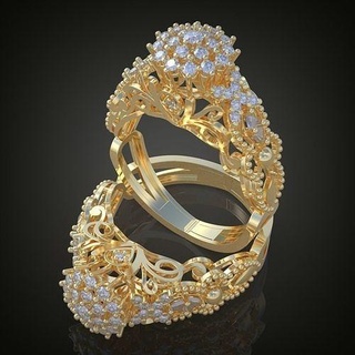 Hochzeit Diamant Ring 3d 0142 druckbar model11 Platin Schmuck Gold Silber Juwel Anhänger Luxus Ringe Ohrring Ohrringe Armband Halskette Ketten Armreifen 3d print model - Mito3D
