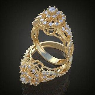 düğün elmas yüzük 3d 0144 yazdırılabilir model12 platin takı altın gümüş mücevher kolye lüks yüzükler küpe bilezik zincirler 3d print model - Mito3D