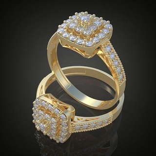 Hochzeit Diamant Ring 3d 0152 druckbar model9 Platin Schmuck Gold Silber Juwel Anhänger Ohrring Ohrringe Armband Halskette Ketten Armreifen Ringe 3d print model - Mito3D