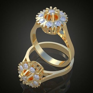Boda diamante anillo 3d 0161 imprimible model13 joyería joya oro plata colgante pendiente pendientes pulsera collar colgantes lujo anillos platino cadenas brazaletes 3d print model - Mito3D