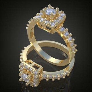 düğün elmas yüzük 3d 0166 yazdırılabilir model10 platin takı altın gümüş mücevher kolye lüks yüzükler küpe bilezik zincirler bilezikler 3d print model - Mito3D