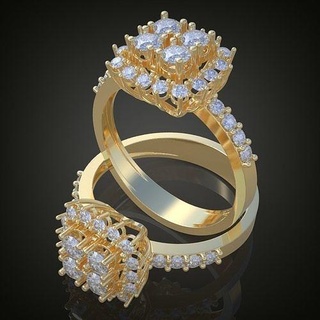 Boda diamante anillo 3d 0173 imprimible model11 platino joyería joya oro plata colgante pendiente colgantes lujo anillos arete pendientes pulsera collar cadenas brazaletes 3d print model - Mito3D