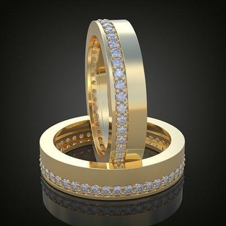 Hochzeit Diamant Ring 3d 0179 druckbar model 14 Platin Schmuck Gold Silber Juwel Anhänger Ohrring Ohrringe Armband Halskette Ketten Armreifen Ringe 3d print model - Mito3D