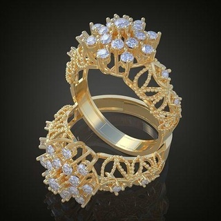 Hochzeit Diamant Ring 3d 0184 druckbar model12 Platin Schmuck Gold Silber Juwel Anhänger Ohrring Ohrringe Armband Halskette Ketten Armreifen Ringe 3d print model - Mito3D