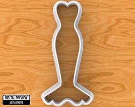 wedding dress cookie cutter house dough cutting food baking form fondant mold bride holiday wife bridesmaid kitchen dining 3d print model - Mito3D
