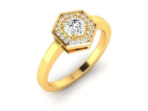 Casamento comprometimento anel joalheria banda diamante noivado acionado engajamento solitário 4 prong amar romântico mulheres fêmea moda guloseima flor argolas 3d print model - Mito3D