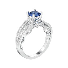 di nozze fidanzamento anello diamanti cuore del forcone gioielli stampabile gioiello anelli moda diamante matrimonio cad e bellezza zaffiro solitaire d'oro 3d print model - Mito3D