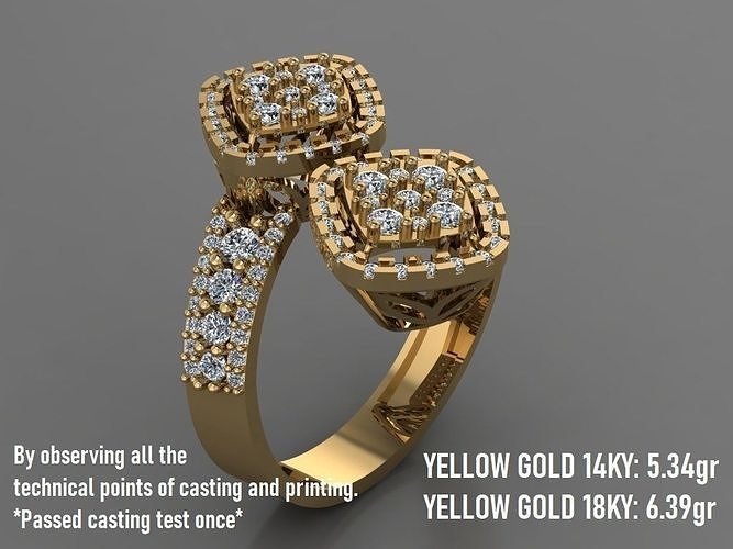 Hochzeit Engagement Ring 01 Schmuck Gold druckbar Silber Ringe Diamant Juwel brillant Sterling Mode Solitär 3D print model - Mito3D