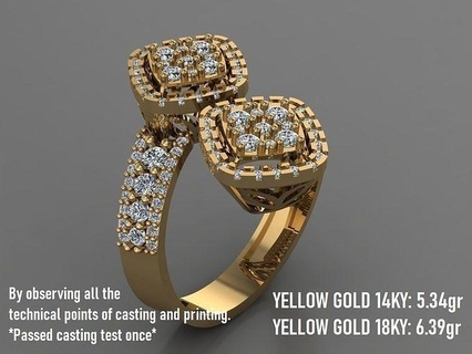 Hochzeit Engagement Ring 01 Schmuck Gold druckbar Silber Ringe Diamant Juwel brillant Sterling Mode Solitär 3d print model - Mito3D