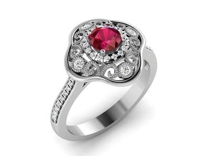 mariage engagement bague 3dm rendre femmes bijoux sceau anneaux solide imprimable brillant diamant luxe pinky ancien or 3dprinting 3d print model - Mito3D