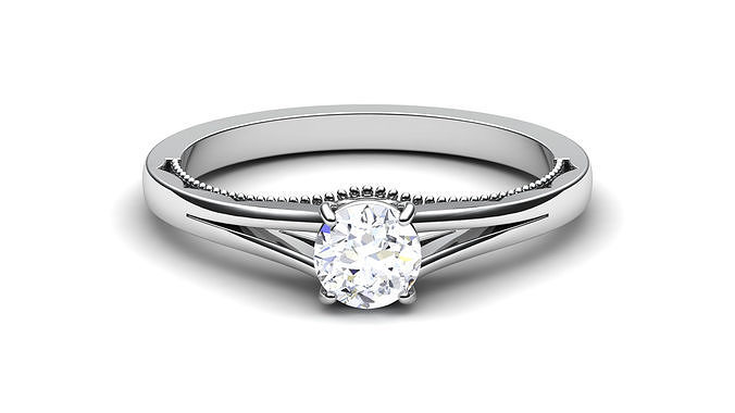 Hochzeit Engagement Ring Band Ringe Solitär Juwel Schmuck druckbar Diamant Silber Gold Sterling Weiß brillant Platin 3D print model - Mito3D