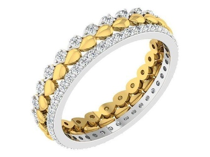 mariage engagement femmes étarnates bande bague bijoux femme imprimable diamant solitaire 39 éternité anneaux argent sterling engagem 3d print model - Mito3D