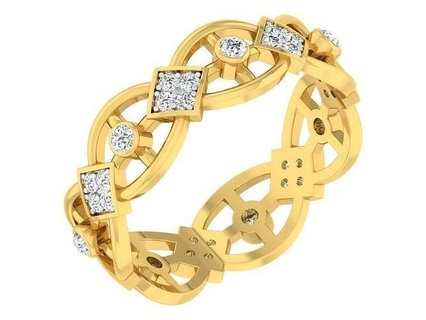 mariage engagement femmes étarnates bande bague bijoux femme éternité solitaire 39 anneaux argent diamant sterling engagem 3d print model - Mito3D